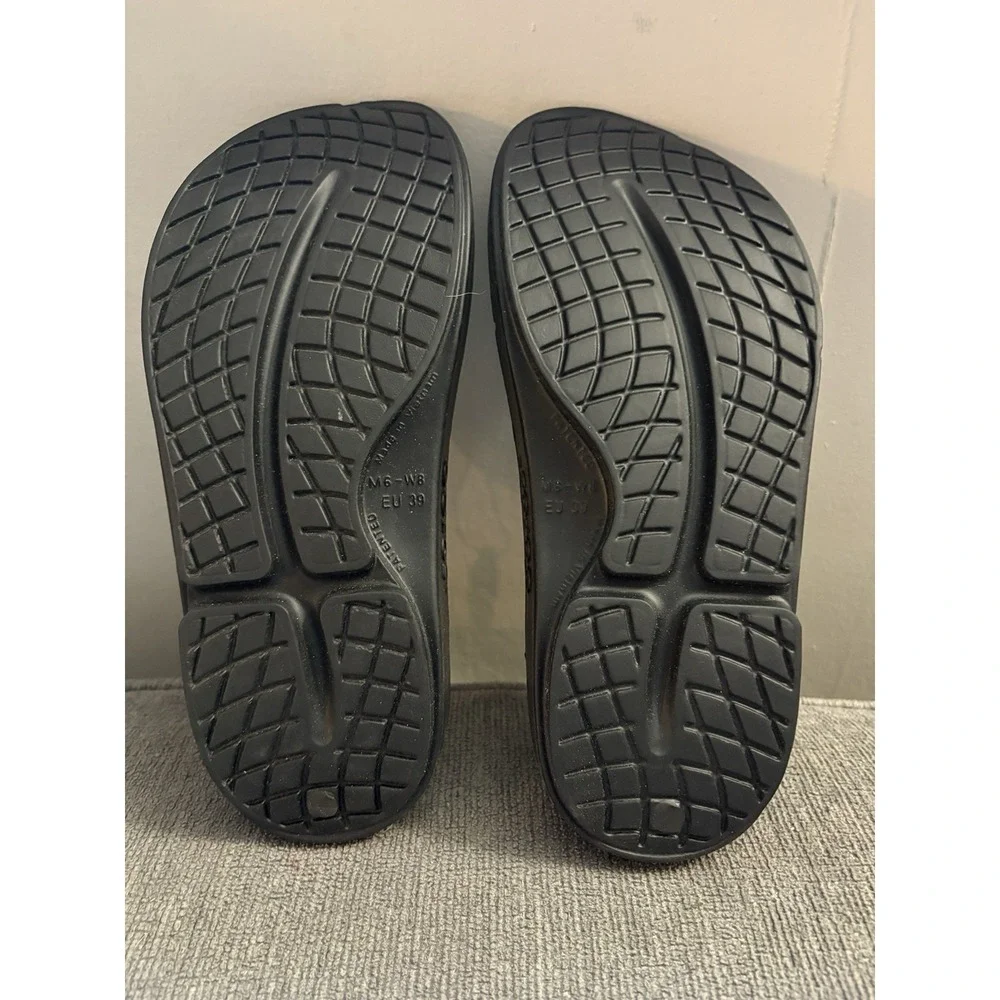 Oofos OOahh Luxe Atlantis Metallic Blue Slides Recovery Sandals Women's 8 NWOB - Picture 5 of 6